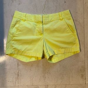 J.Crew Chino Fluorescent yellow 4” shorts